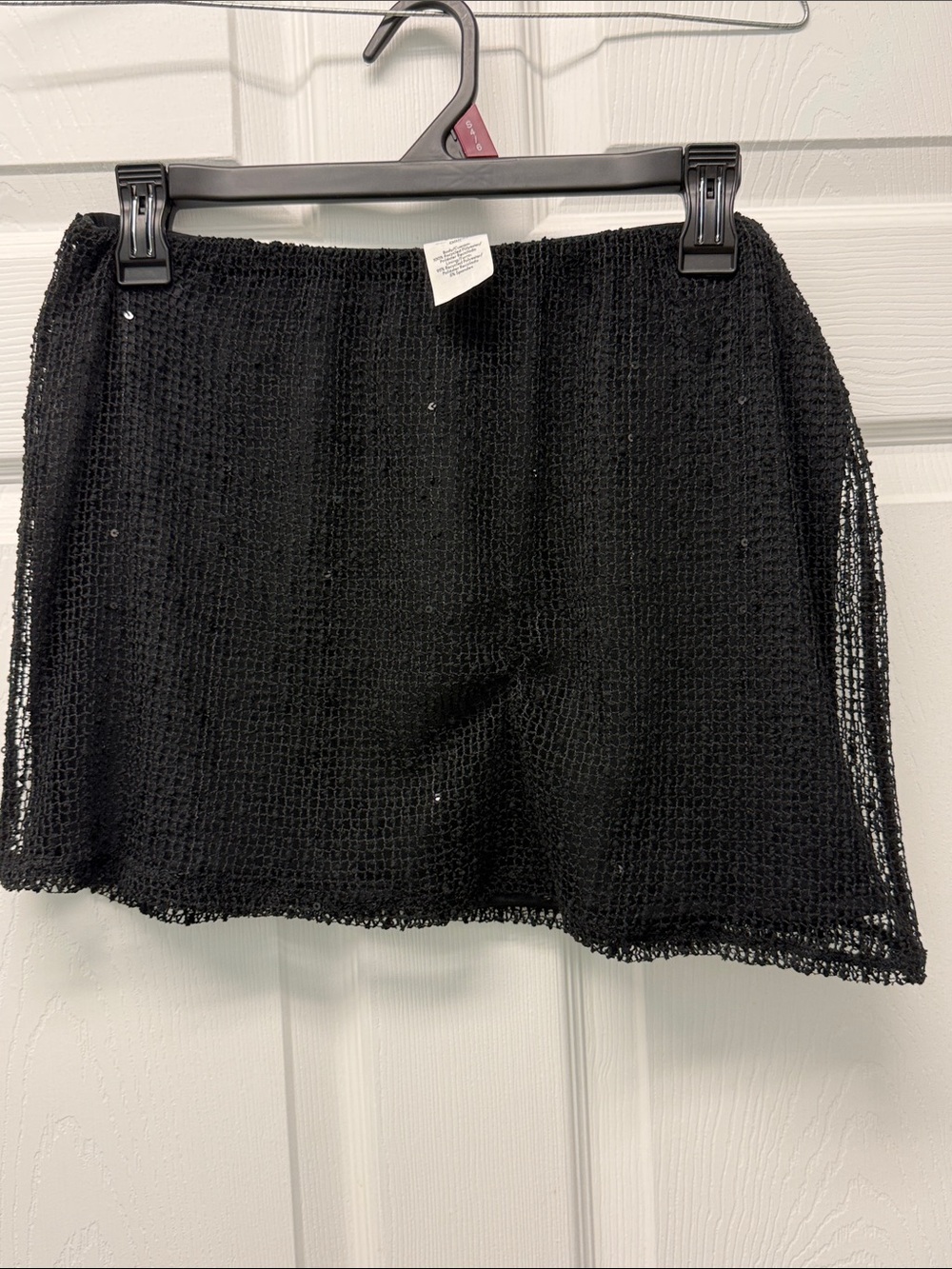 No Boundaries Black Crochet Swim Coverup Skirt